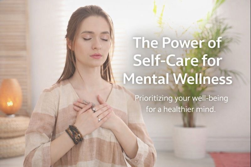 Girl deep breathing because of self-care for mental wellness